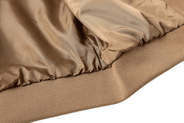 Men’s Classic Camel Bomber Jacket with Ribbed Trim - Image 3